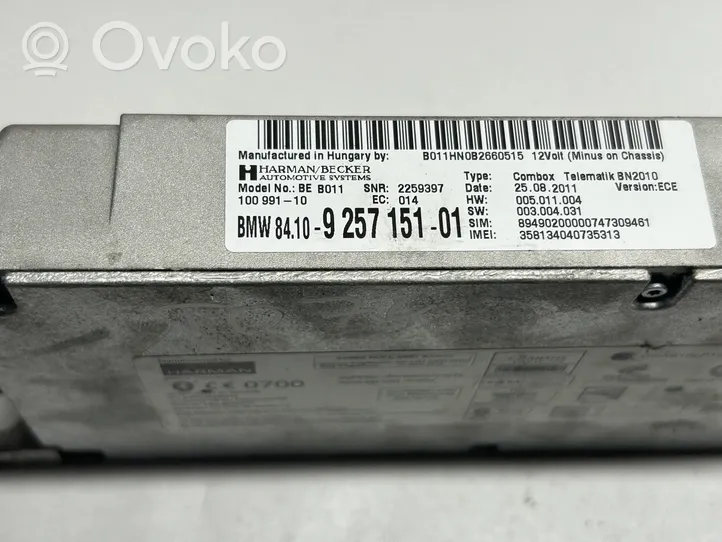 BMW 1 F20 F21 Moduł / Sterownik Bluetooth 9257151