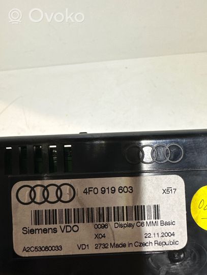 Audi A6 S6 C6 4F Monitori/näyttö/pieni näyttö 4F0919603