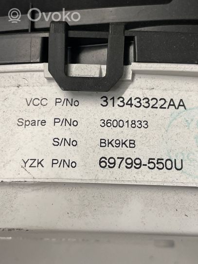 Volvo V70 Spidometrs (instrumentu panelī) 31343322AA