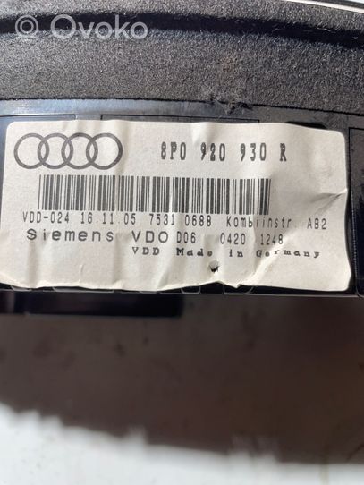 Audi A3 S3 8P Tachimetro (quadro strumenti) 8P0920930R