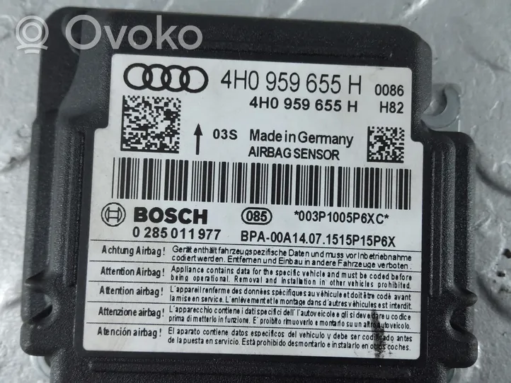 Audi A8 S8 D4 4H Module de contrôle airbag 4H0959655H