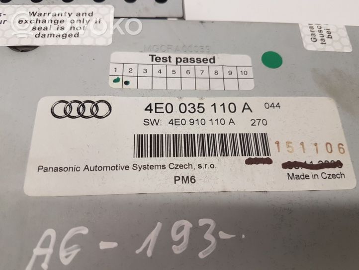 Audi A6 S6 C6 4F Changeur CD / DVD 4E0035110A