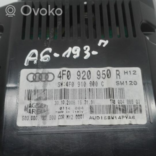 Audi A6 S6 C6 4F Compteur de vitesse tableau de bord 4F0920950R