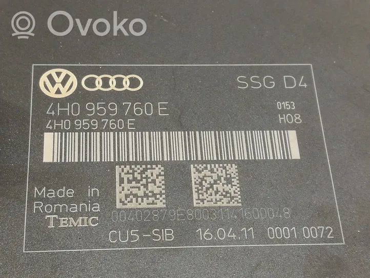 Audi A8 S8 D4 4H Sėdynės valdymo blokas 4H0959760E