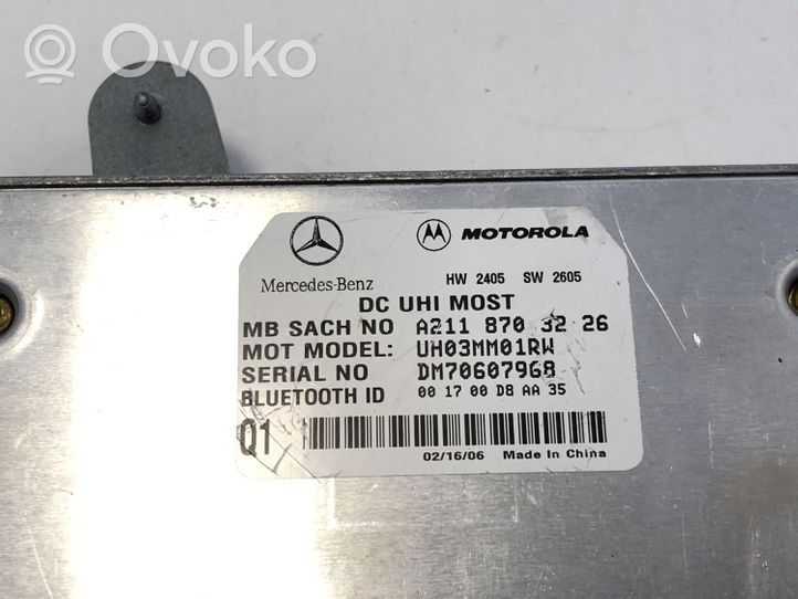 Mercedes-Benz CLK A209 C209 Unidad de control/módulo de bluetooth A2118703226