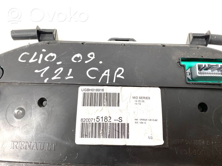 Renault Clio III Compteur de vitesse tableau de bord 8200715182S