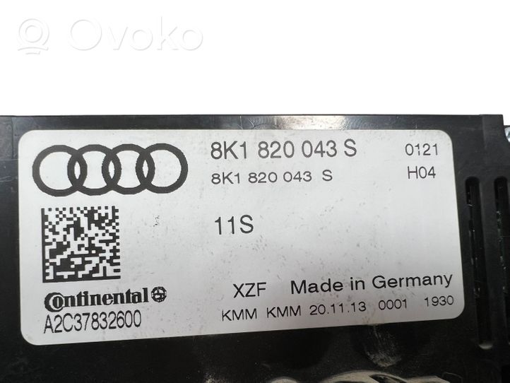 Audi A4 S4 B8 8K Climate control unit 8K1820043S