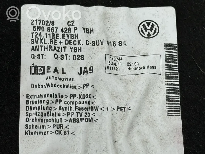 Volkswagen Tiguan Dolny panel schowka koła zapasowego 5N0867428P