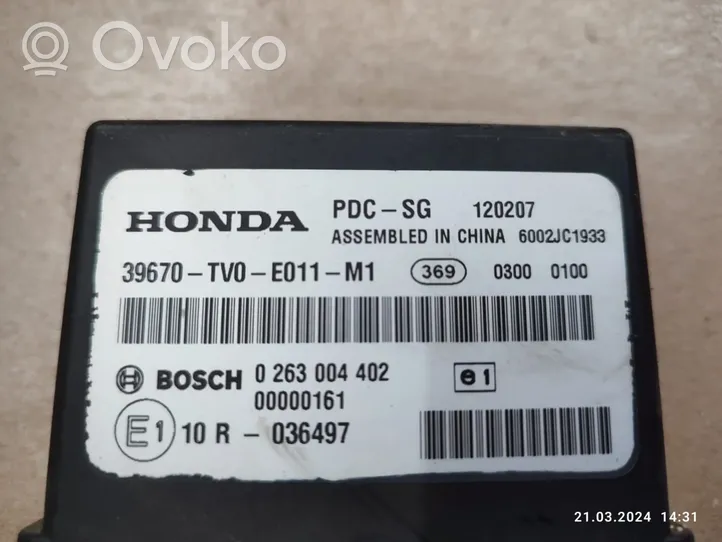 Honda Civic IX Pysäköintitutkan (PCD) ohjainlaite/moduuli 39670TV0E011M1