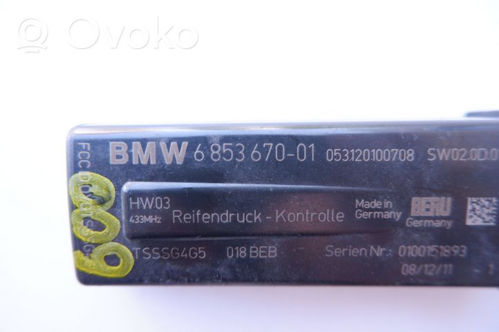 BMW 7 F01 F02 F03 F04 Module de pression des pneus 6853670