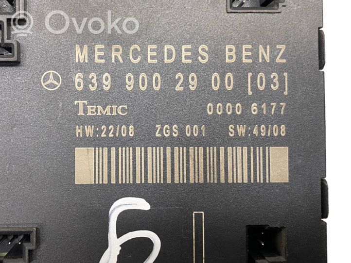 Mercedes-Benz Vito Viano W639 Sterownik / Moduł drzwi 6399002900