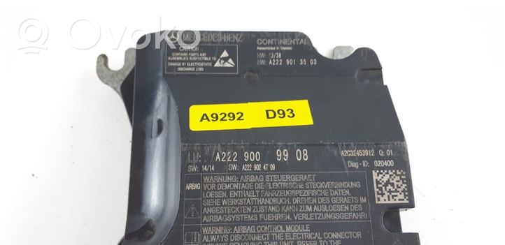 XPeng G3 Sterownik / Moduł Airbag A2229009908