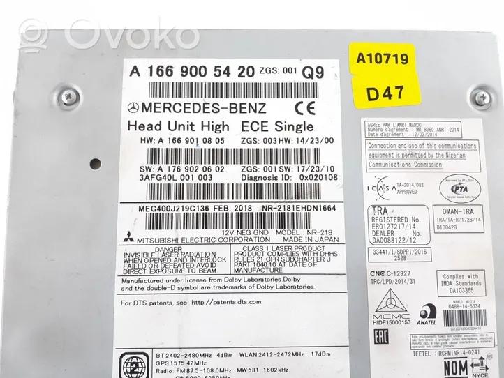 Mercedes-Benz GLE (W166 - C292) Unité principale radio / CD / DVD / GPS A1669005420