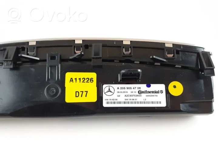 Mercedes-Benz C W205 Ilmastoinnin ohjainlaite A2059054706