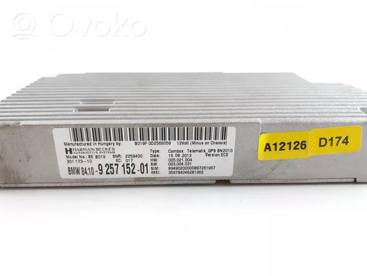 BMW 3 F30 F35 F31 Moduł / Sterownik Bluetooth 9257152