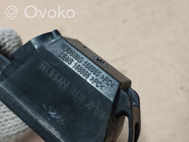 Nissan Qashqai Lampa oświetlenia tylnej tablicy rejestracyjnej 26510JD00A