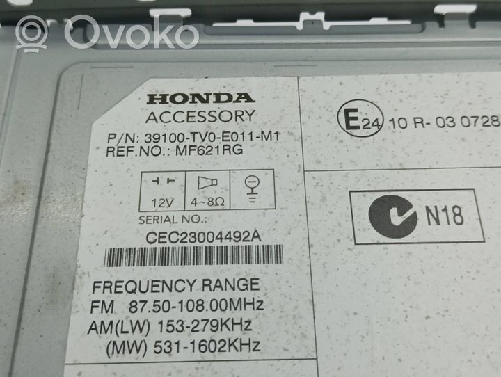 Honda Civic IX Unité principale radio / CD / DVD / GPS 39100TV0E011M1