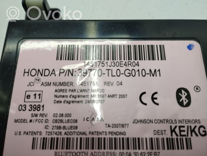 Honda Accord Module unité de contrôle Bluetooth 39770TLOG010M1