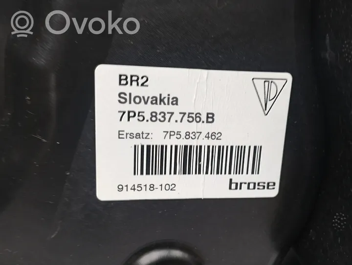 Porsche Cayenne (92A) Meccanismo di sollevamento del finestrino anteriore senza motorino 7P5837756B