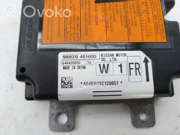 Nissan Qashqai Oro pagalvių valdymo blokas 988204EH0D