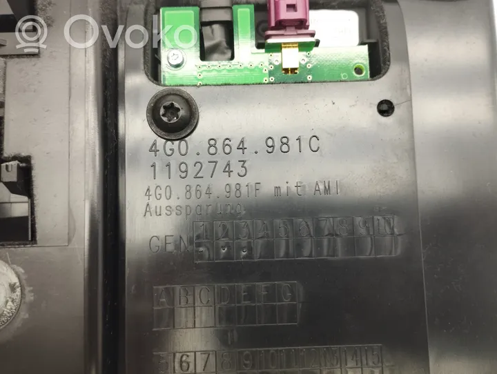 Audi A7 S7 4G Consolle centrale del vano portaoggetti 4G0864981C