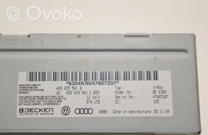 Audi A8 S8 D3 4E Unidad delantera de radio/CD/DVD/GPS BE6304