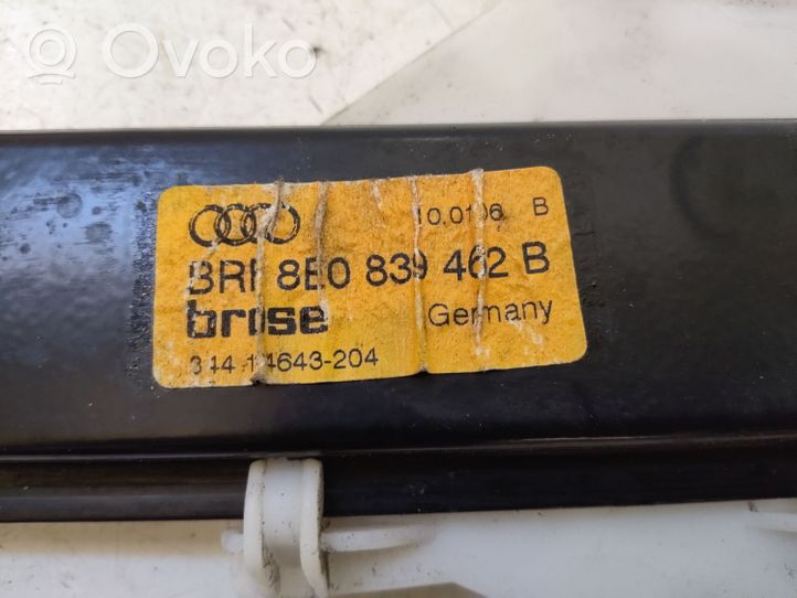 Audi A4 S4 B7 8E 8H Mechanizm podnoszenia szyby tylnej bez silnika 8E0839462B