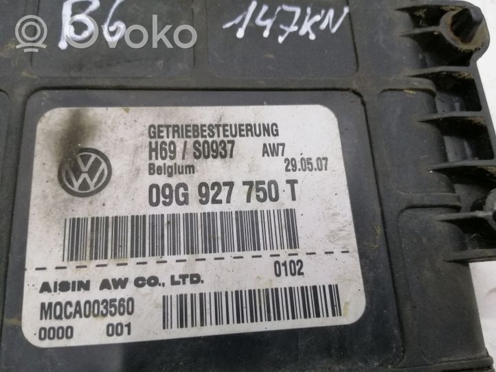 Volkswagen PASSAT B6 Vaihdelaatikon ohjainlaite/moduuli 09G927750T