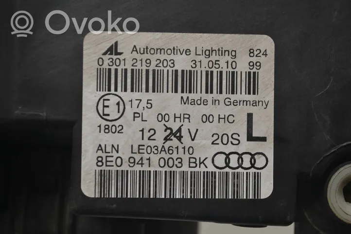 Audi A4 S4 B6 8E 8H Priekšējais lukturis 8E0941003BK