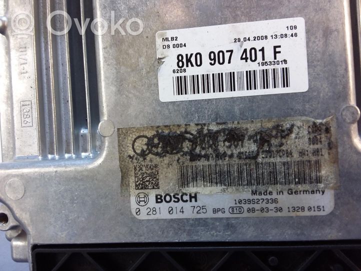 Audi A4 S4 B8 8K Unité de commande, module ECU de moteur 8K0907401F