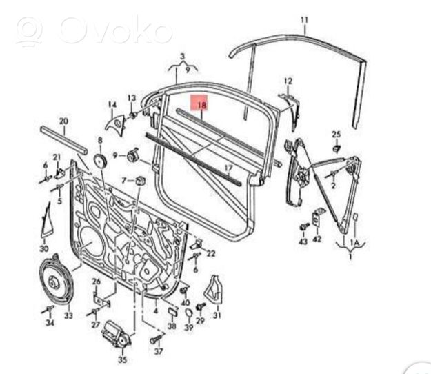 Volkswagen Touareg I Rivestimento modanatura del vetro della portiera anteriore 7L6837476EPRP