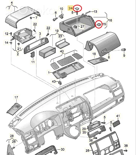 Volkswagen Transporter - Caravelle T5 Inny element deski rozdzielczej 7E0857900