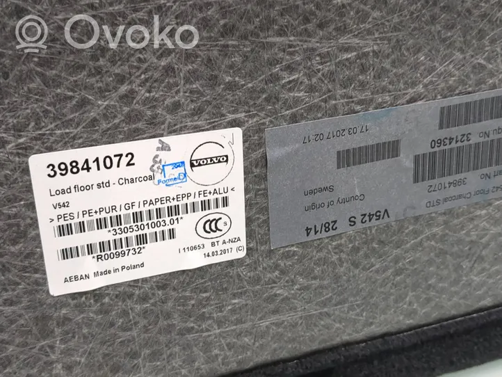 Volvo S90, V90 Tavaratilan kaukalon tekstiilikansi 39841072