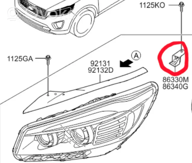 KIA Sorento Parte del faro 92132C5000