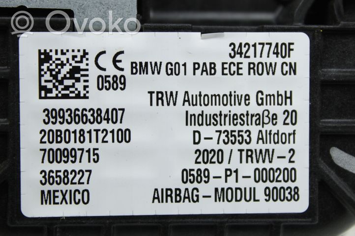 BMW X3 G01 Poduszka powietrzna Airbag pasażera 9366384