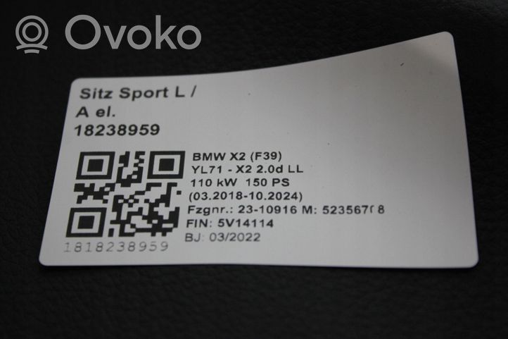 BMW X2 F39 Fotele / Kanapa / Boczki / Komplet 