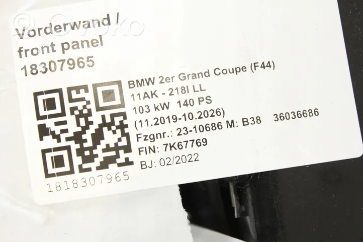 BMW 1 F40 Jäähdyttimen kehyksen suojapaneeli 8645782