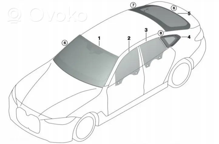 BMW 4 G22 G23 G24 G26 Szyba tylna 7487595