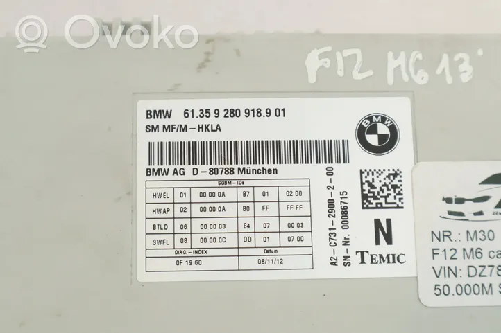 BMW 6 F12 F13 Module de commande de siège 9280918