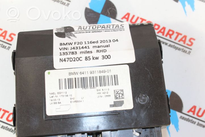 BMW 1 F20 F21 Sterowania klimatyzacji / Ogrzewania 9311849