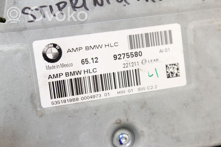 BMW 3 F30 F35 F31 Wiązka przewodów systemu dźwiękowego 9275580