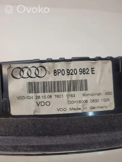 Audi A3 S3 8P Tachimetro (quadro strumenti) 8P0920982E