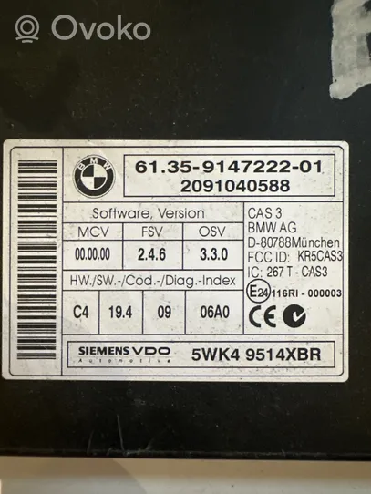 BMW X6 E71 Komputer / Sterownik ECU i komplet kluczy 9147222
