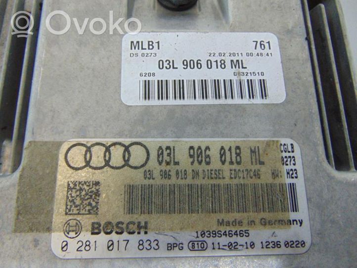 Audi Q5 SQ5 Komputer / Sterownik ECU silnika 0281017833