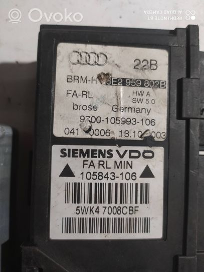 Audi A4 S4 B6 8E 8H Priekinis varikliukas langų pakėlėjo 8E2959802B