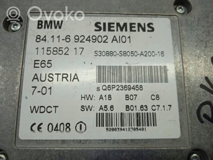 BMW 7 E65 E66 Autres unités de commande / modules 84116924902