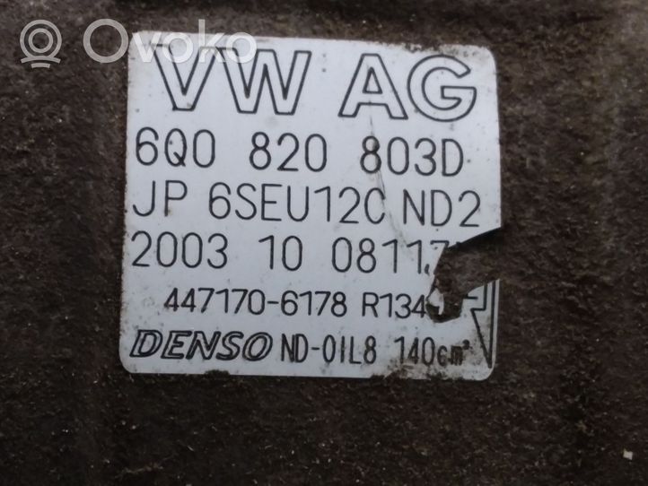 Volkswagen Polo Compressore aria condizionata (A/C) (pompa) 6Q0820803D