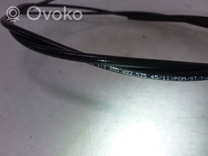 Audi A1 Engine bonnet/hood lock release cable 8X0823535