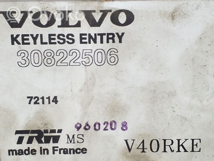 Volvo S40, V40 Module de contrôle sans clé Go 30822506