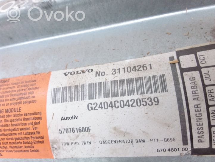 Volvo S80 Pasažiera drošības spilvens 31104261